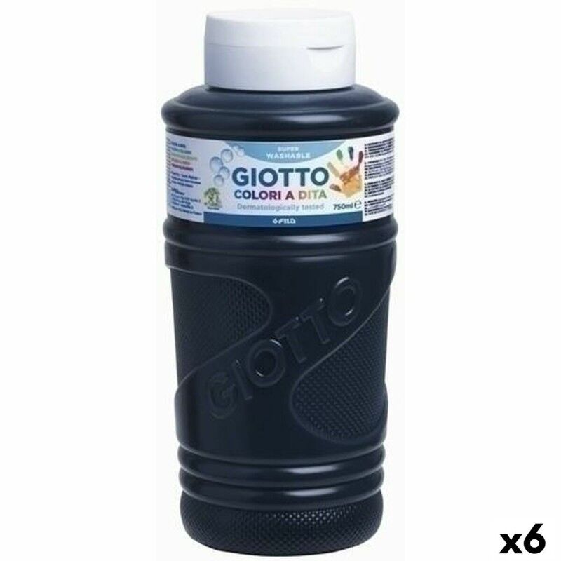 Giotto|Pintura de Dedos Giotto Preto 750 ml (6 Unidades) Giotto|Pintura de Dedos Giotto Preto 750 ml (6 Unidades)