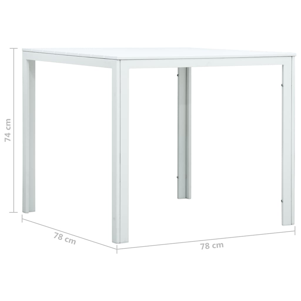 vidaXL Mesa de centro 78x78x74 cm PEAD aspeto madeira branco