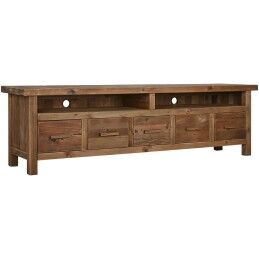 Home ESPRIT|Mesa de apoio Home ESPRIT Preto Natural Cristal Abeto 46 x 46 x 55,5 cm
