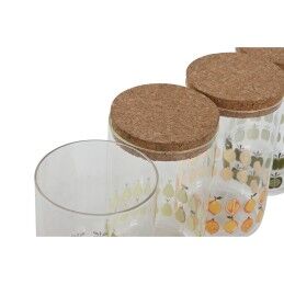 Home ESPRIT|Bote Home ESPRIT Amarelo Verde Natural Cortiça Silicone Vidro de Borosilicato Shabby Chic 1 L (4 Unidades)