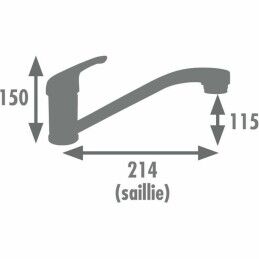Rousseau|Kitchen Tap Rousseau SUN NF Cinzento Prateado