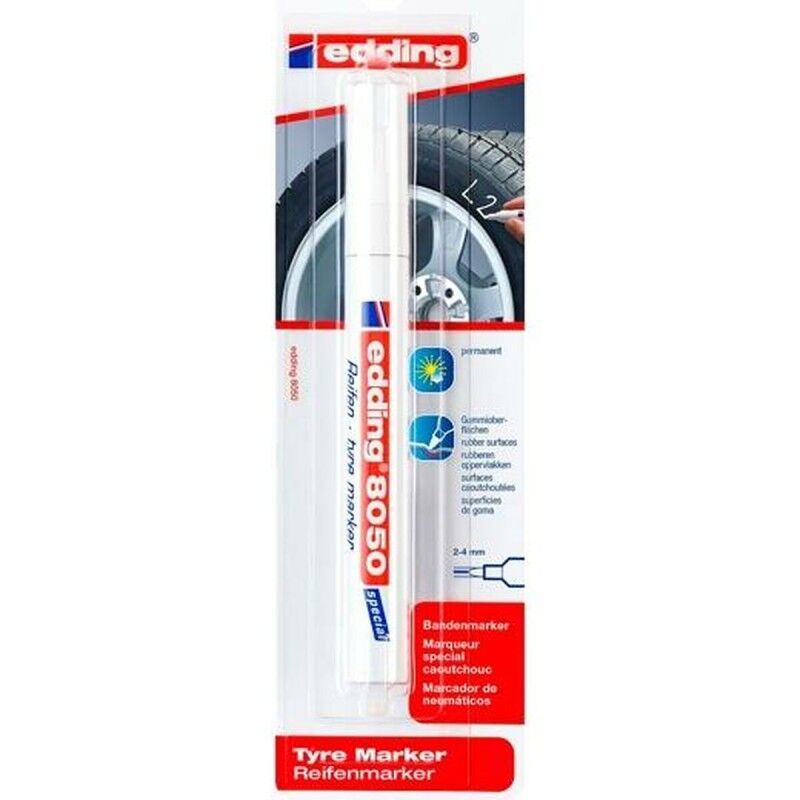 Edding|Rotulador permanente Edding Branco 2-4 mm (5 Unidades) Edding|Rotulador permanente Edding Branco 2-4 mm (5 Unidades)
