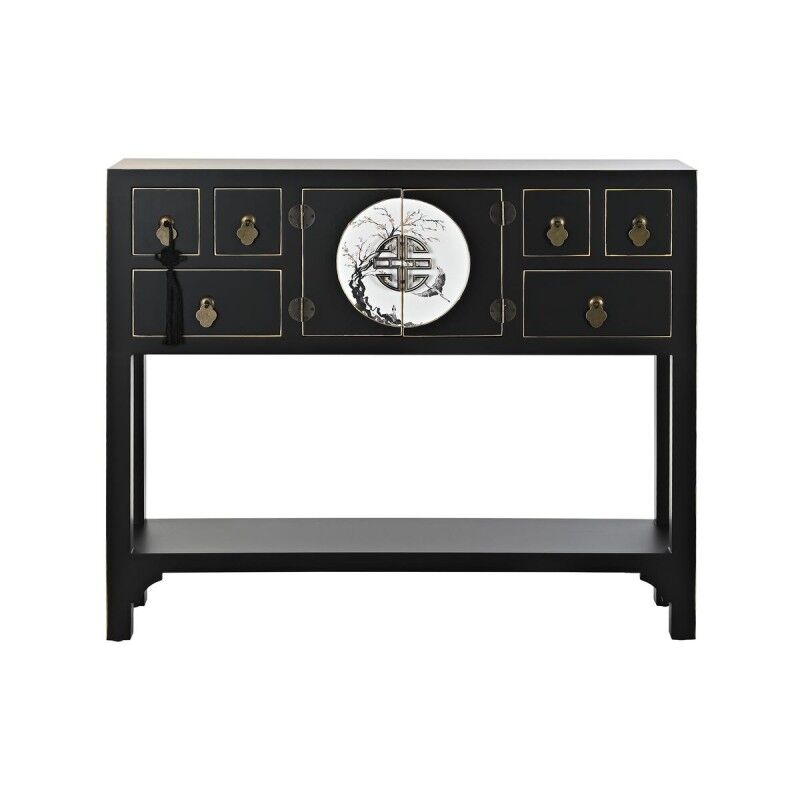 DKD Home Decor|Mesa de apoio DKD Home Decor 95 x 26 x 79 cm Abeto Preto Dourado Metal Branco Madeira MDF DKD Home Decor|Mesa de apoio DKD Home Decor 95 x 26 x 79 cm Abeto Preto Dourado Metal Branco Madeira MDF