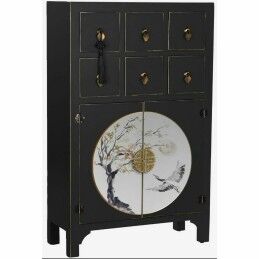 DKD Home Decor|Mesa de apoio DKD Home Decor 95 x 26 x 79 cm Abeto Preto Dourado Metal Branco Madeira MDF