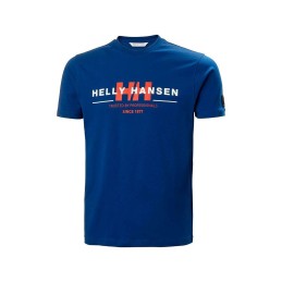 Camisola de Manga Curta Homem NORD GRAPHIC Helly Hansen 53763 607 Azul Cor de Rosa