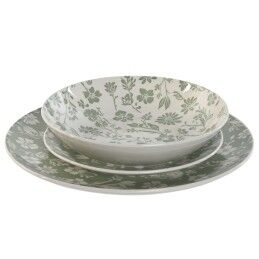 Home ESPRIT|Conjunto de Louça Home ESPRIT Branco Verde Cor de Rosa Porcelana 18 Peças 27 x 27 x 2 cm