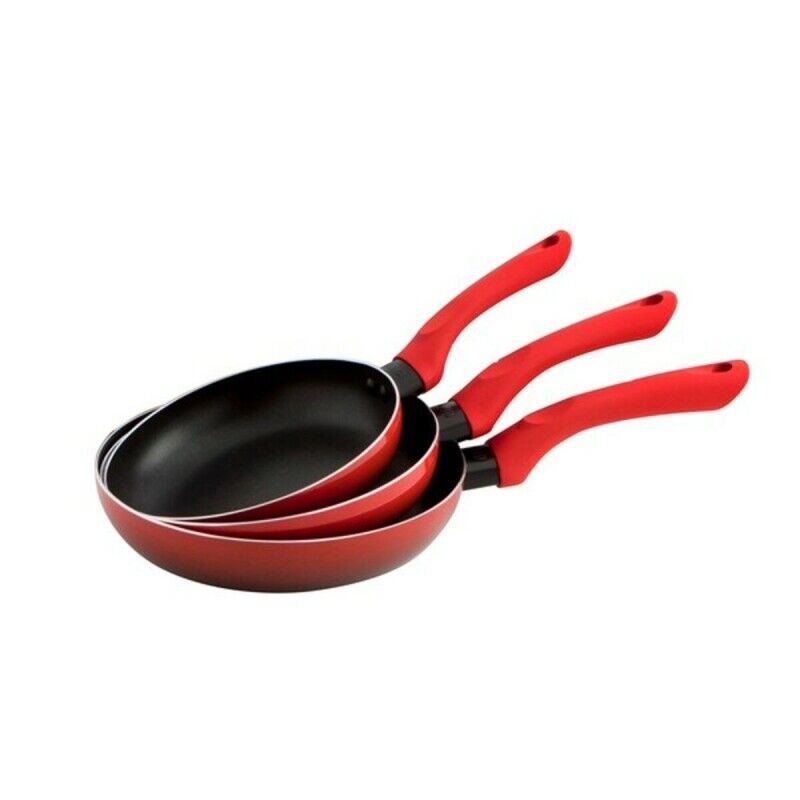 Quid|Conjunto de Frigideiras Quid Tokio Vermelho Metal (3 pcs) Quid|Conjunto de Frigideiras Quid Tokio Vermelho Metal (3 pcs)