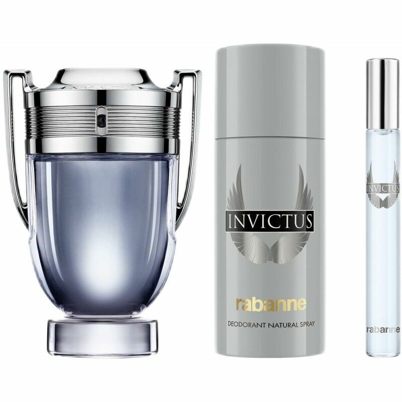 Paco Rabanne|Conjunto de Perfume Homem Paco Rabanne Invictus 3 Peças Paco Rabanne|Conjunto de Perfume Homem Paco Rabanne Invictus 3 Peças