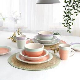 Quid|Prato Fundo Quid Kaleido Verde Coral Cerâmica Ø 21,5 cm (12 Unidades)