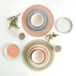 Quid|Prato Fundo Quid Kaleido Verde Coral Cerâmica Ø 21,5 cm (12 Unidades)
