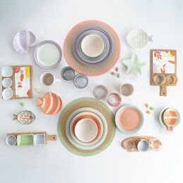 Quid|Prato Fundo Quid Kaleido Verde Coral Cerâmica Ø 21,5 cm (12 Unidades)