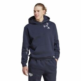 Adidas|Polar com Capuz Homem Adidas Bl Fl Hd Q3 Fl Azul Azul Marinho