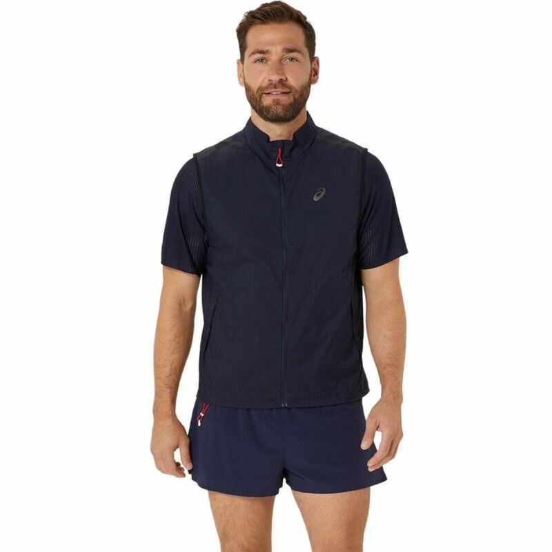 Asics|Colete de Desporto Unisexo Asics Metarun Packable Gilet Azul Asics|Colete de Desporto Unisexo Asics Metarun Packable Gilet Azul
