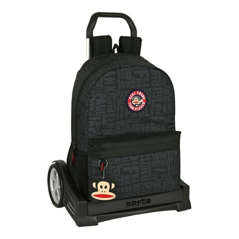 Paul Frank|Mochila Escolar com Rodas Paul Frank Team player Preto 30 x 46 x 14 cm