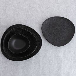 Bidasoa|Tigela Bidasoa Fosil Preto Cerâmica Oval 14 x 12,4 x 4,8 cm (12 Unidades)