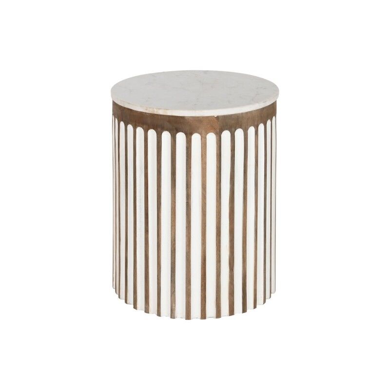 Home ESPRIT|Mesa de apoio Home ESPRIT Branco Natural 41 x 41 x 52 cm Home ESPRIT|Mesa de apoio Home ESPRIT Branco Natural 41 x 41 x 52 cm