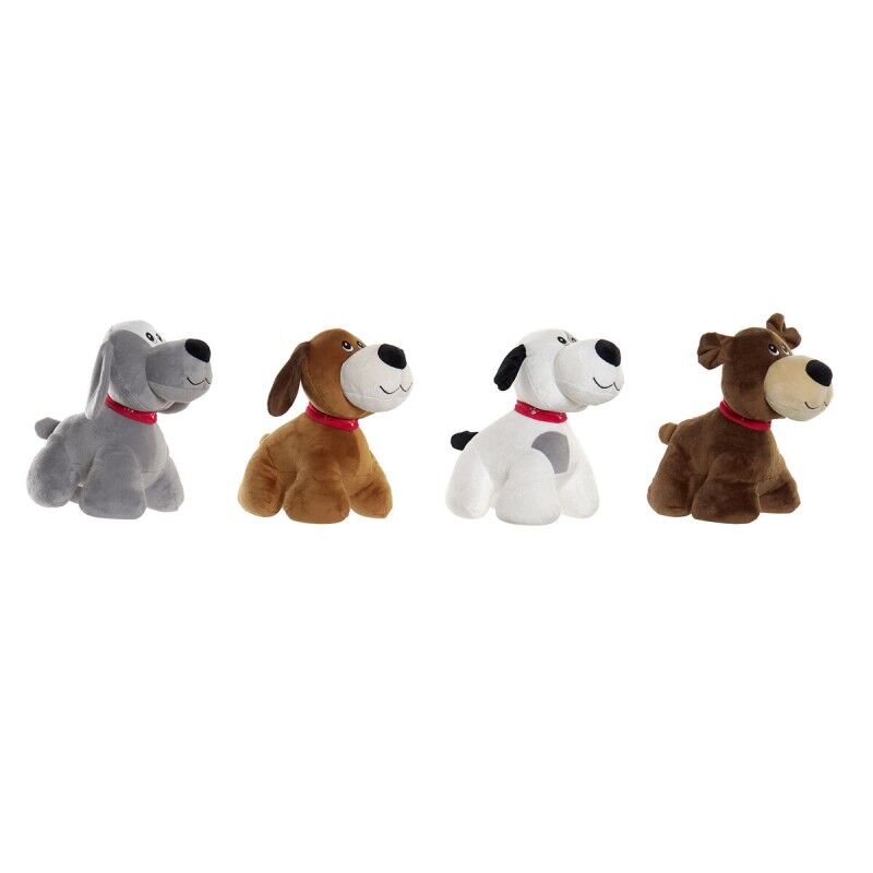 Home ESPRIT|Peluche Home ESPRIT Branco Castanho Cinzento Poliéster Cão 22 x 21 x 26 cm (4 Unidades) Home ESPRIT|Peluche Home ESPRIT Branco Castanho Cinzento Poliéster Cão 22 x 21 x 26 cm (4 Unidades)