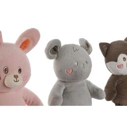 Home ESPRIT|Peluche Home ESPRIT Castanho Cinzento Cor de Rosa Poliéster Animal 28 x 22 x 32 cm (4 Unidades)