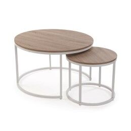 Gift Decor|Conjunto de 2 mesas Preto Dourado 50 x 50 x 50 cm
