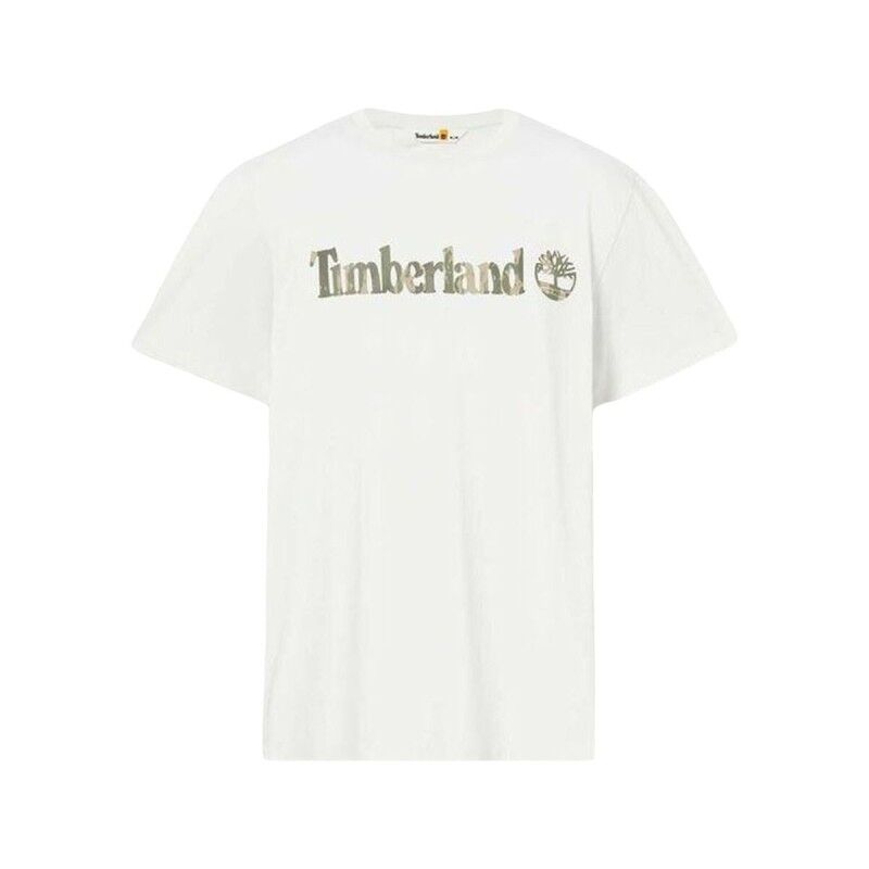 Timberland|Camisola de Manga Curta Homem Timberland Kennebec River Camo Linear Logo Branco Timberland|Camisola de Manga Curta Homem Timberland Kennebec River Camo Linear Logo Branco