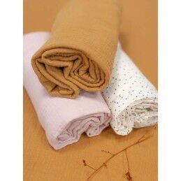 Domiva|Musselina Domiva Polka dots Branco 100 x 100 cm