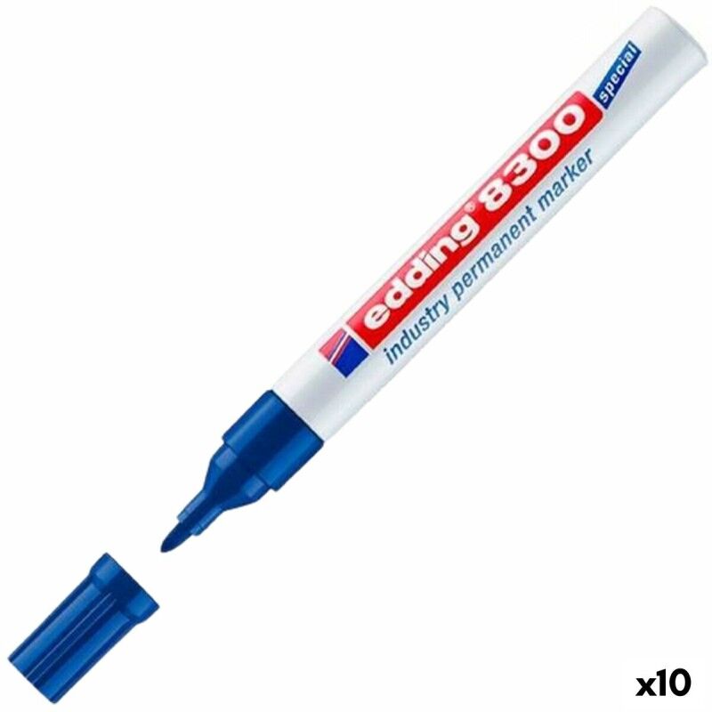 Edding|Rotulador permanente Edding 8300 Azul (10 Unidades)