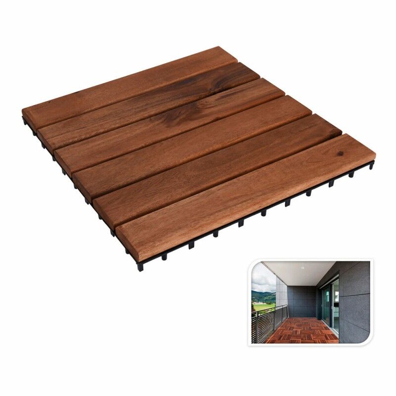 Progarden|Ladrilho Encaixável Progarden Castanho Acácia 9 Peças (30 x 30 cm)