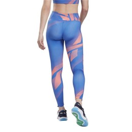 Leggings de Desporto de Mulher Reebok MYT Printed Azul