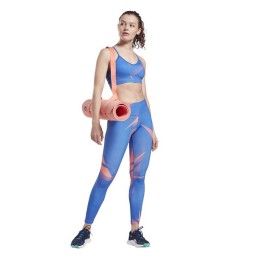 Leggings de Desporto de Mulher Reebok MYT Printed Azul