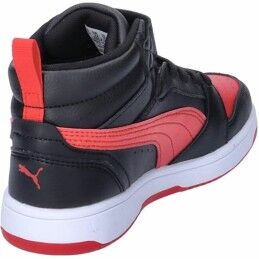 Puma|Sapatilhas de Desporto Infantis Puma Rebound V6 Mid Preto Vermelho