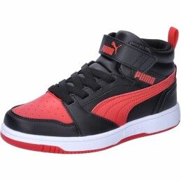 Puma|Sapatilhas de Desporto Infantis Puma Rebound V6 Mid Preto Vermelho