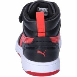 Puma|Sapatilhas de Desporto Infantis Puma Rebound V6 Mid Preto Vermelho