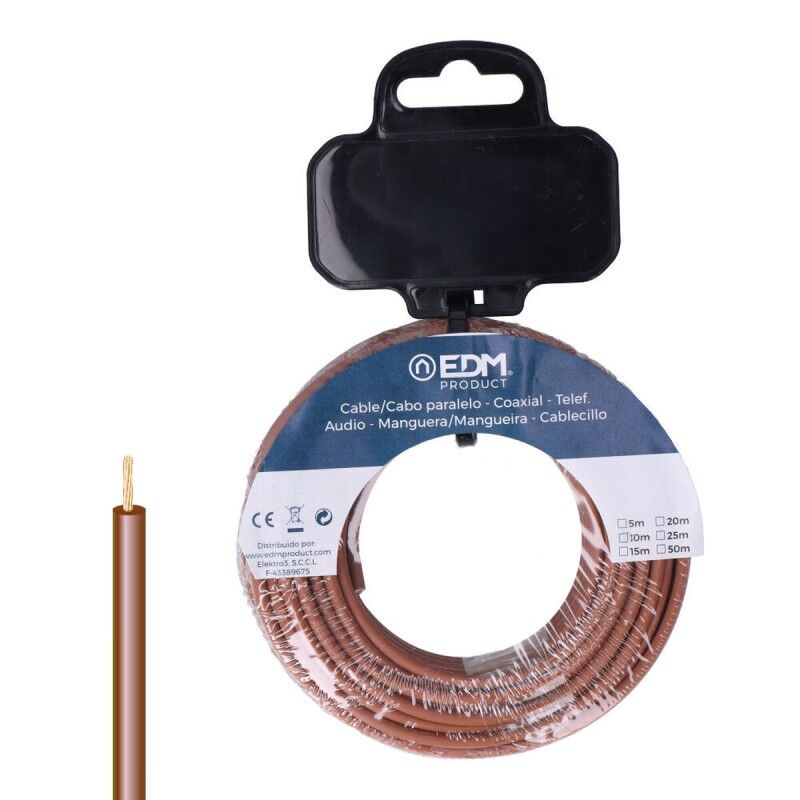 EDM Product|Cabo Elétrico Unifilar EDM 28580 Castanho 15 m h07z1-k