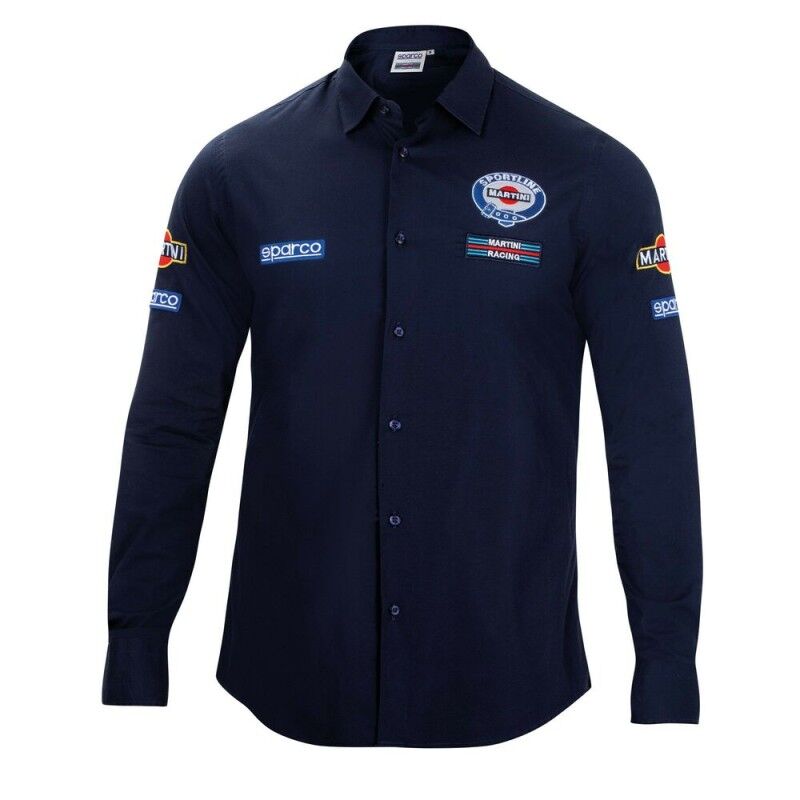 Sparco|Camisa de Manga Comprida Homem Sparco Martini Racing Azul (Tamanho S) Sparco|Camisa de Manga Comprida Homem Sparco Martini Racing Azul (Tamanho S)