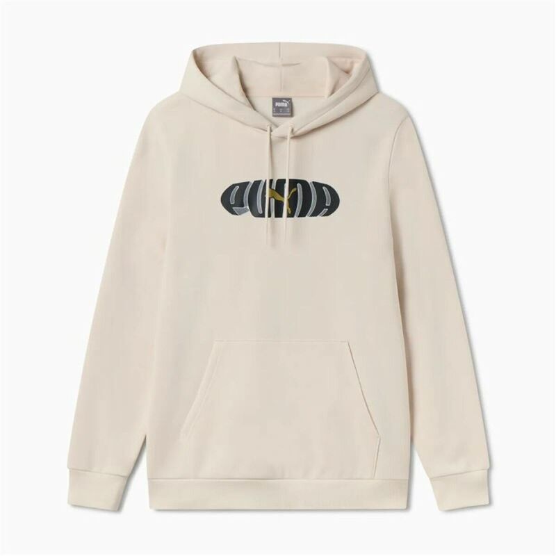 Puma|Polar com Capuz Homem Puma Ess+ Graphic Hoodie Fl Bege Puma|Polar com Capuz Homem Puma Ess+ Graphic Hoodie Fl Bege