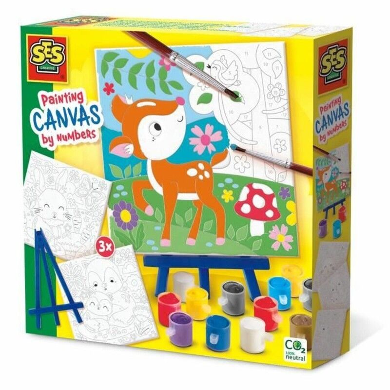 SES Creative|Conjunto de Desenho SES Creative Painting by number on canvas (3 Peças)