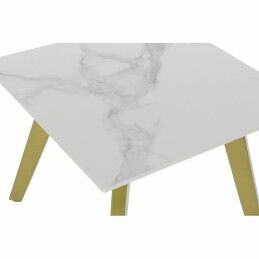 DKD Home Decor|Mesa de Apoio Pequena DKD Home Decor Branco Dourado 60 x 60 x 48 cm