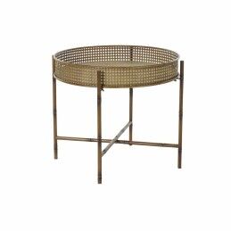 Home ESPRIT|Mesa de apoio Home ESPRIT Preto Natural Cristal Abeto 46 x 46 x 55,5 cm