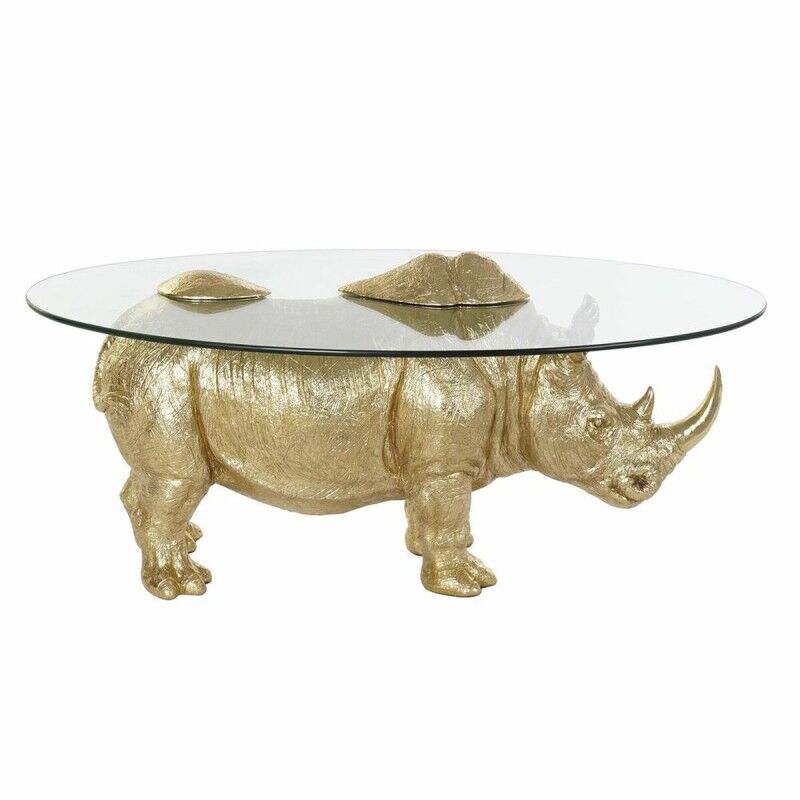 DKD Home Decor|Mesa de apoio DKD Home Decor Transparente Dourado Resina Cristal 100 x 60,5 x 46 cm DKD Home Decor|Mesa de apoio DKD Home Decor Transparente Dourado Resina Cristal 100 x 60,5 x 46 cm
