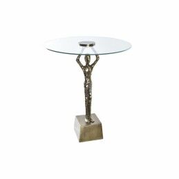 Home ESPRIT|Mesa de apoio Home ESPRIT Preto Natural Cristal Abeto 46 x 46 x 55,5 cm
