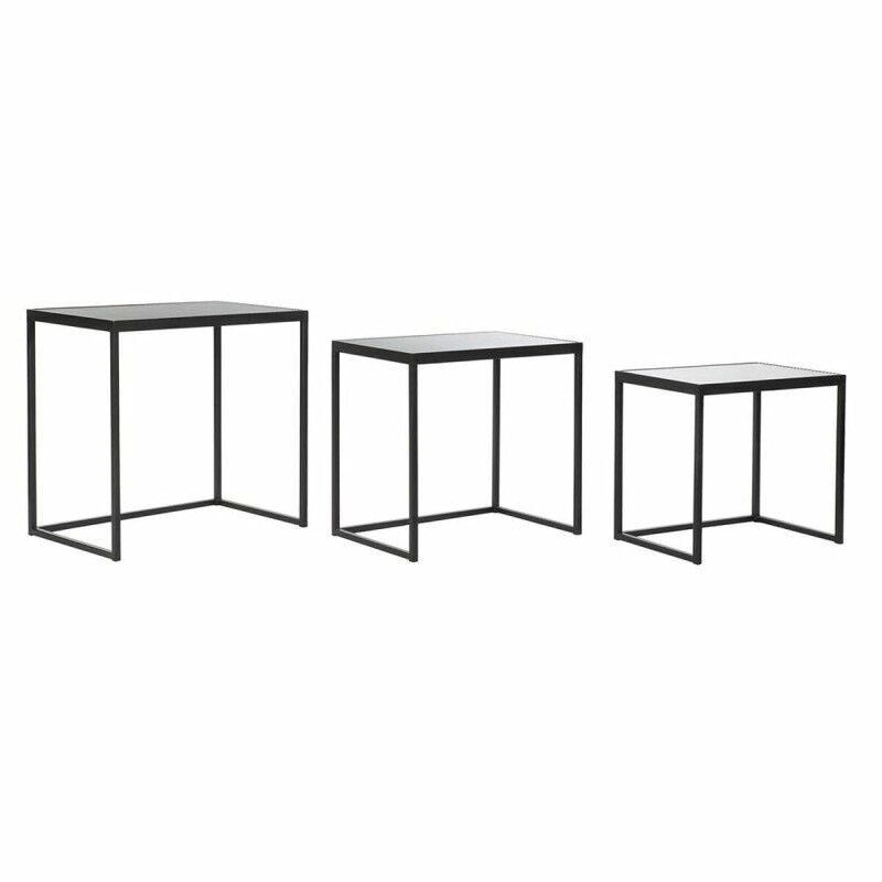 DKD Home Decor|Conjunto de 3 mesas pequenas DKD Home Decor Preto 58 x 36,5 x 53,5 cm