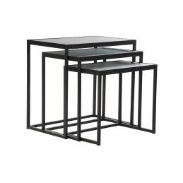 DKD Home Decor|Conjunto de 3 mesas pequenas DKD Home Decor Preto 58 x 36,5 x 53,5 cm