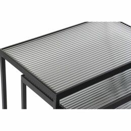 DKD Home Decor|Conjunto de 3 mesas pequenas DKD Home Decor Preto 58 x 36,5 x 53,5 cm