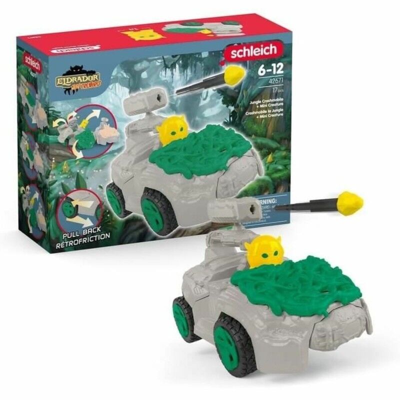 Schleich|Playset Schleich Jungle Crashmobile with Mini Creature 17 Peças Schleich|Playset Schleich Jungle Crashmobile with Mini Creature 17 Peças
