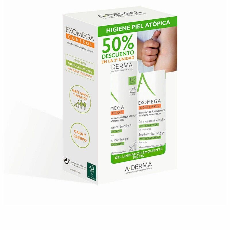 A-Derma|Espuma de Limpeza A-Derma Exomega Control Gel Espumoso Emoliente 500 ml 2 Peças A-Derma|Espuma de Limpeza A-Derma Exomega Control Gel Espumoso Emoliente 500 ml 2 Peças