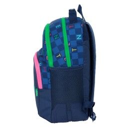 Benetton|Mochila Escolar Benetton Damero Azul Marinho 32 x 42 x 15 cm