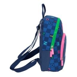 Benetton|Mochila Benetton Damero Azul Marinho 25 x 30 x 13 cm