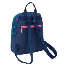 Benetton|Mochila Benetton Damero Azul Marinho 25 x 30 x 13 cm
