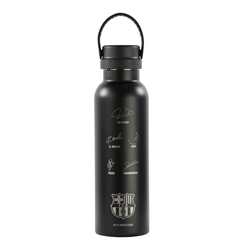 F.C. Barcelona|Garrafa Térmica F.C. Barcelona Black Preto Silicone Aço inoxidável F.C. Barcelona|Garrafa Térmica F.C. Barcelona Black Preto Silicone Aço inoxidável