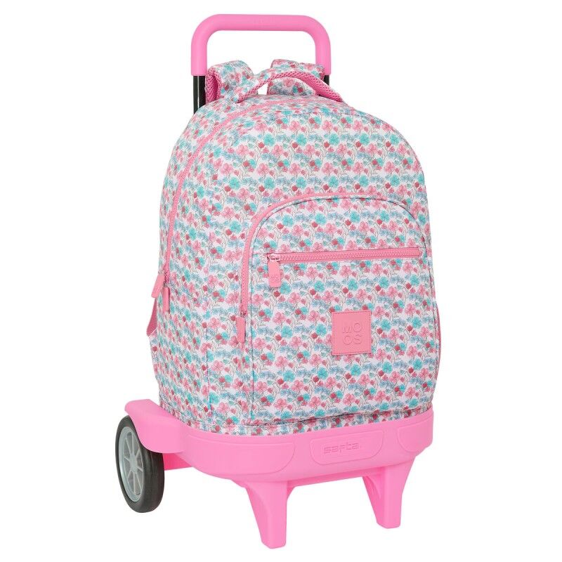 Moos|Mochila Escolar com Rodas Moos Flores Multicolor 33 x 45 x 22 cm